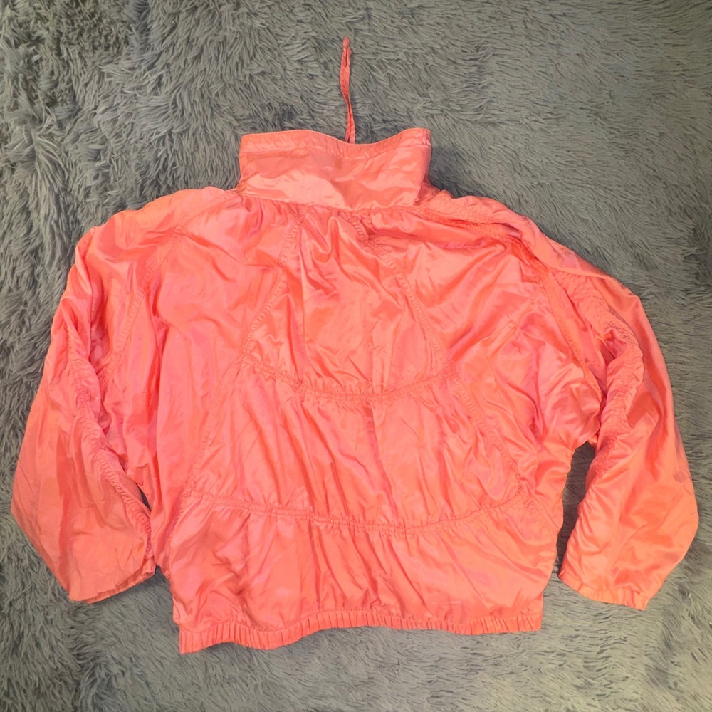 Adidas Track Jacket Women's Large Coral Pink Windbreaker Full Zip Vintage 80s - Picture 10 of 12
